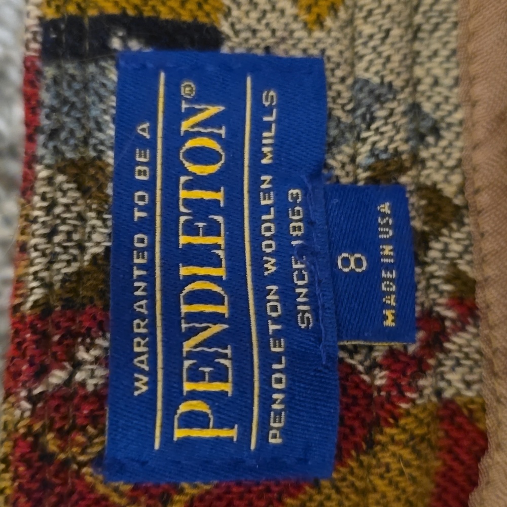Pendleton Red And Yellow Patterned A-Line Skirt - image 2